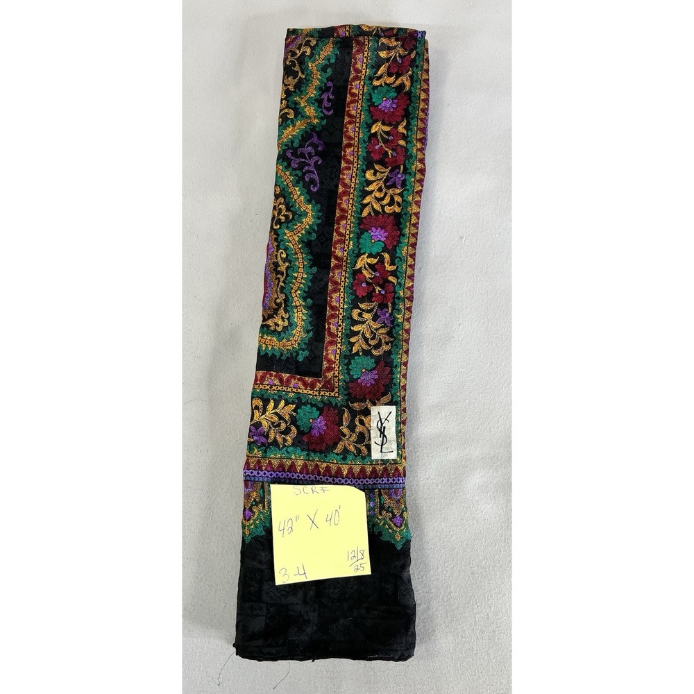 Vintage Yves Saint Laurent Vintage Scarf Colorful 42x40 Y2K - Picture 7 of 7